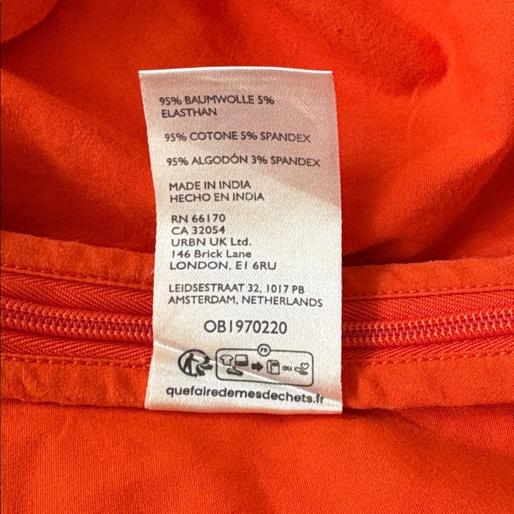 NWT Maeve Anthropologie Square-Neck Scallop Blouse Women’s Medium Orange Cropped - Picture 9 of 9
